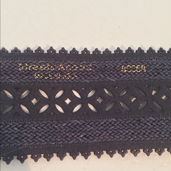 STREETS AHEAD Black Lace Leather Hipster Belt - Picture 7 of 8